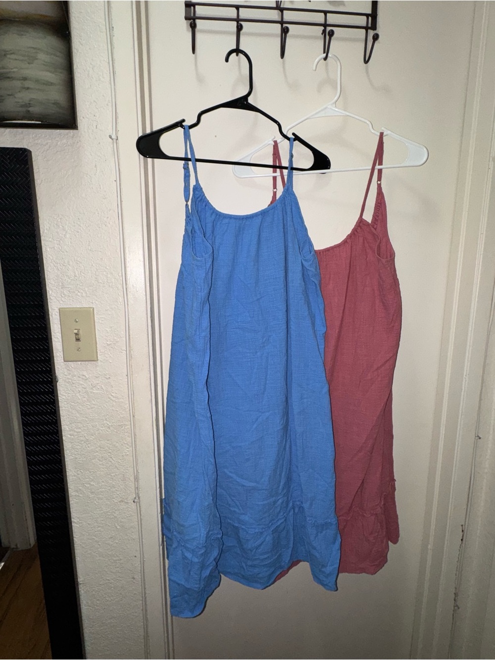 Kona Sol Blue and Mauve Spaghetti-Strap Mini Dress Duo